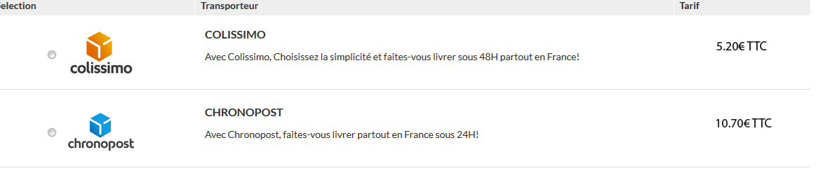 Délai de livraison